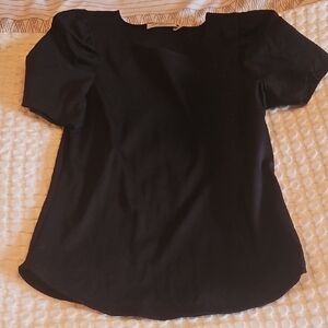 Simons Black Puff Sleeve Blouse Size Small